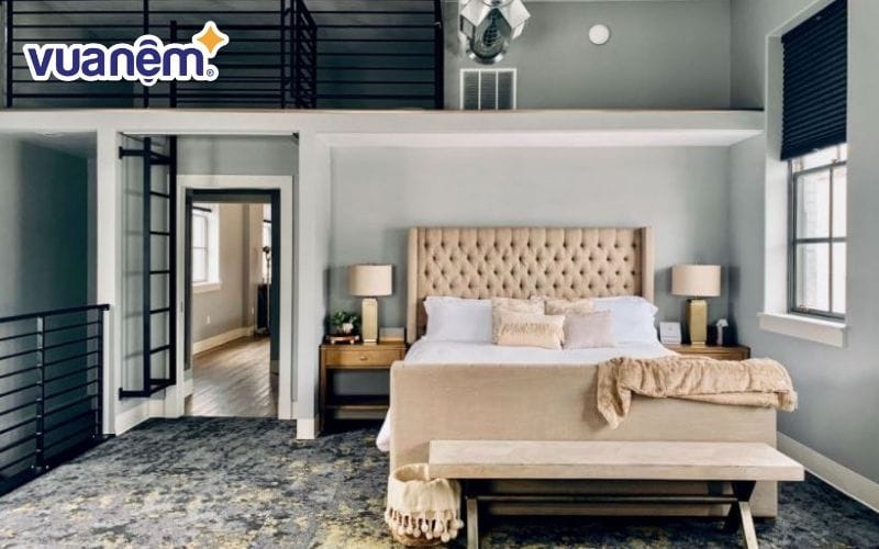 Nệm có tính thẩm mỹ giúp phòng trọ hài hòa với những món đồ nội thất khác