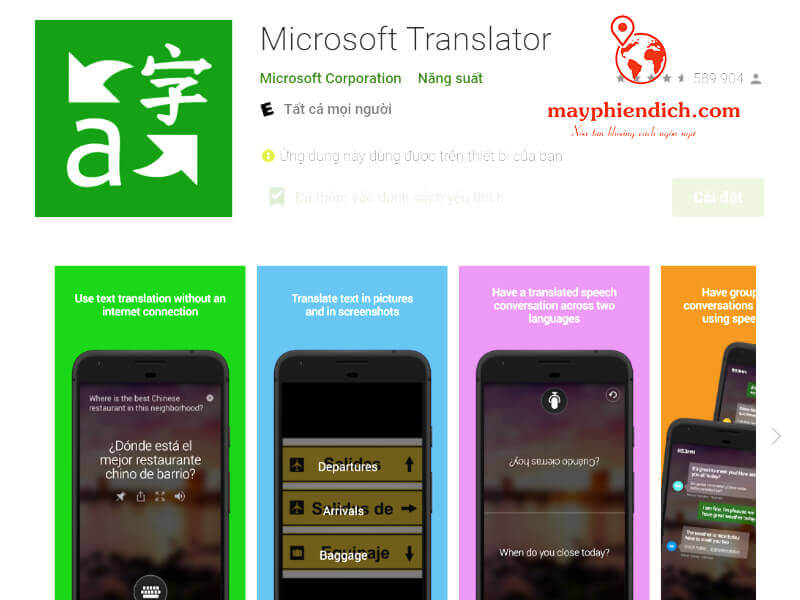 Phần mềm Microsoft Translator