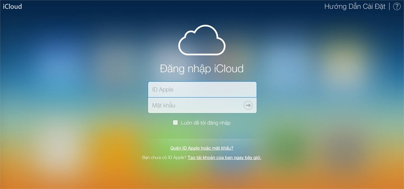 Tạo lập tài khoản iCloud 