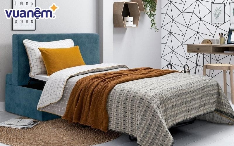 Giường hộp được thiết kế theo kiểu giường bệt