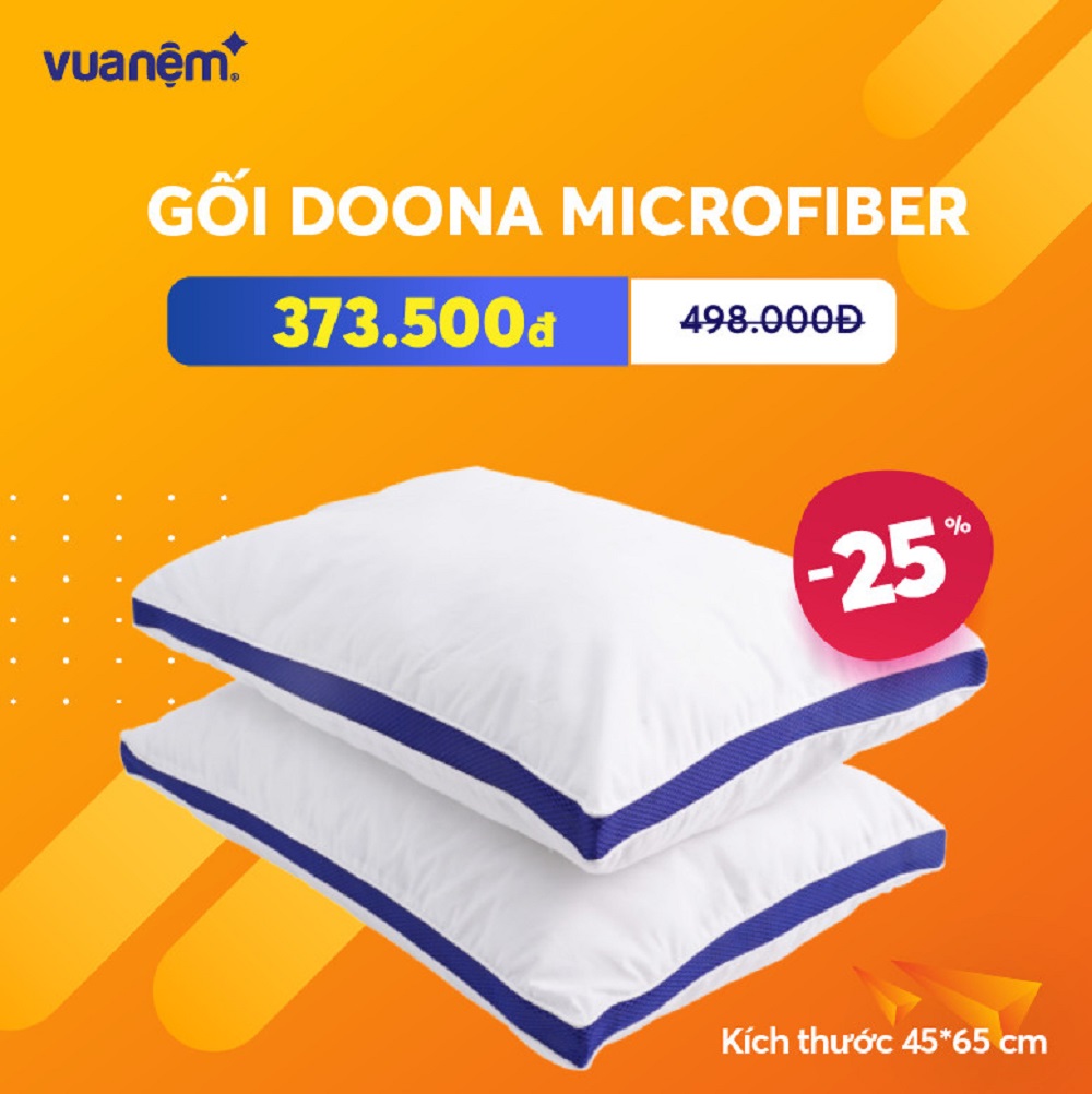  Mừng ra đường - Sale sập giường khuyến mãi Gối Doona Microfiber