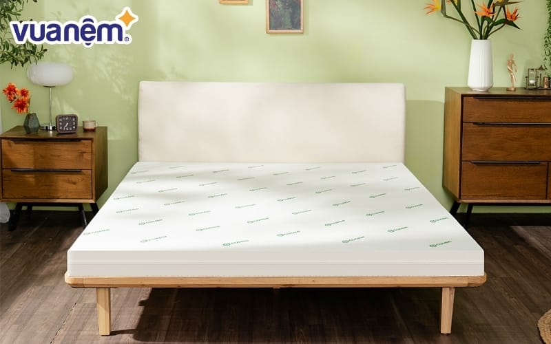 Nệm cao su với độ đàn hồi cao đem lại sự hỗ trợ thoải mái và thoáng mát tuyệt vời.