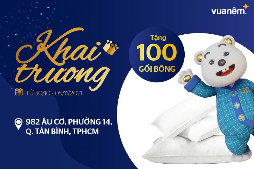 tặng 100 gối bông cho 100 khách hàng đầu tiên