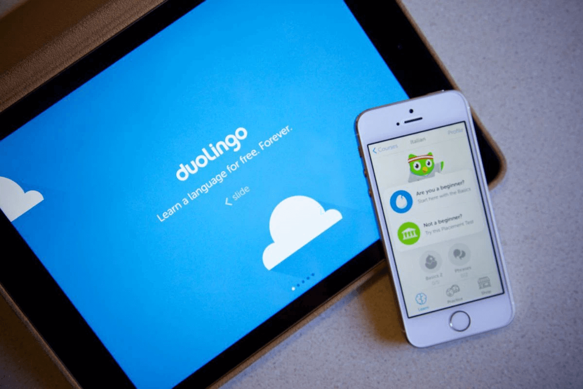 Giao diện của ứng dụng duolingo