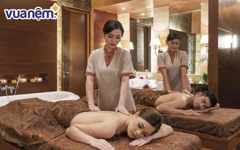 Ga giường spa salon cho người thích màu nâu
