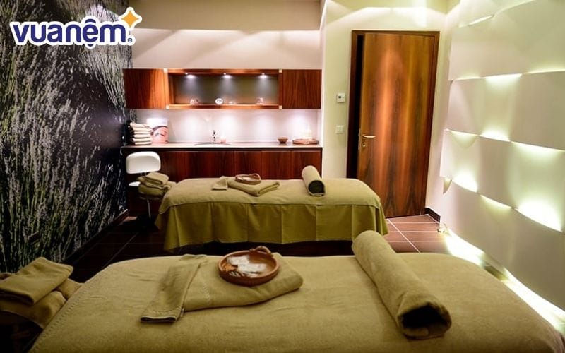 Ga trải giường spa salon cho người thích màu xanh thiên nhiên