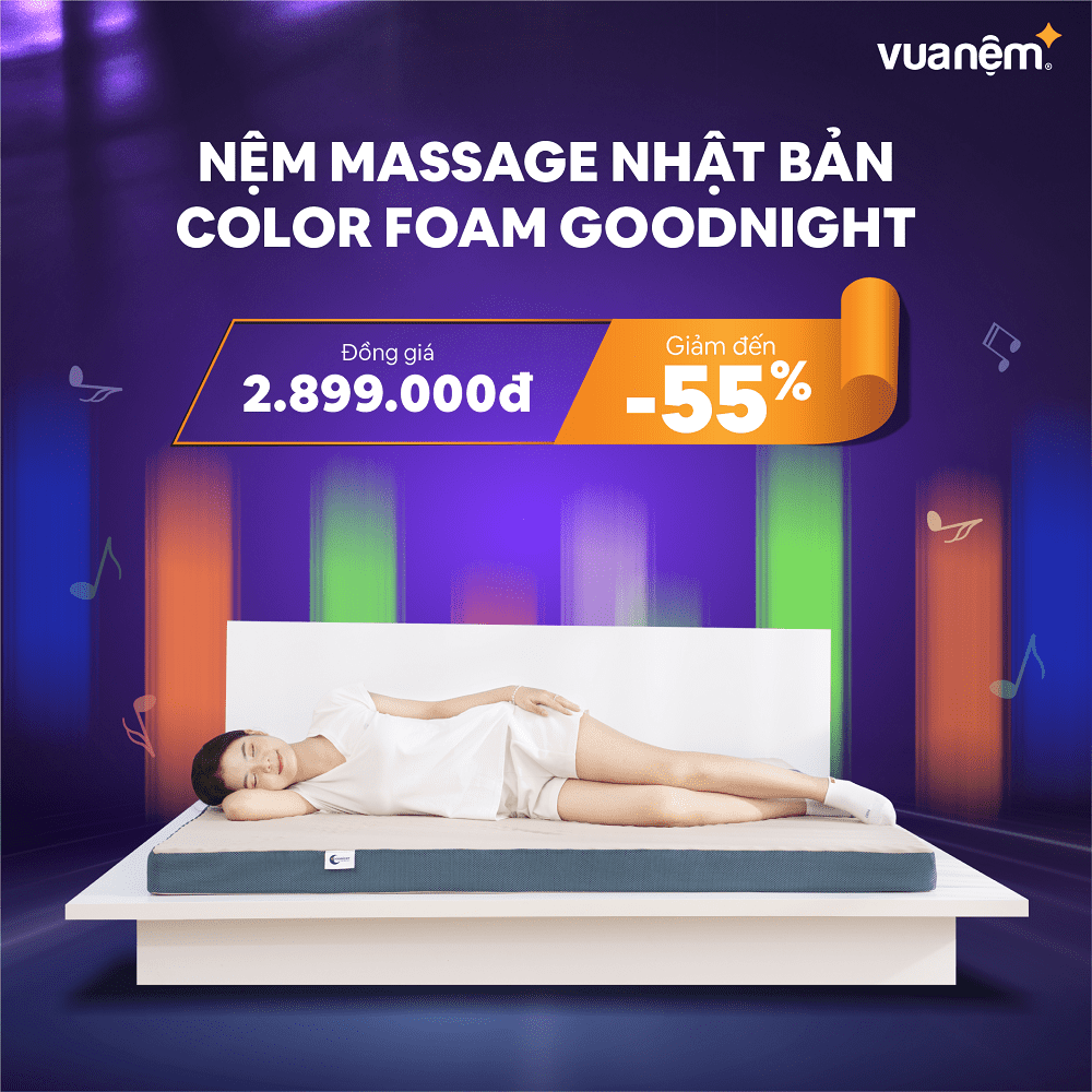Nệm Massage Nhật Bản Goodnight Color Foam