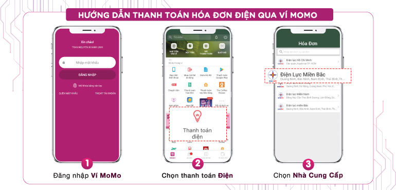 thanh toán tiền điện qua momo