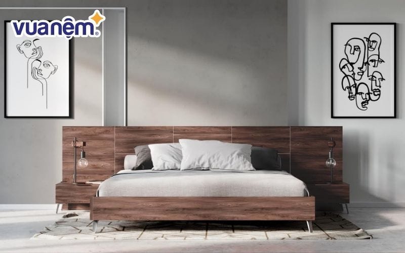 Giường gỗ óc chó có độ bền cao