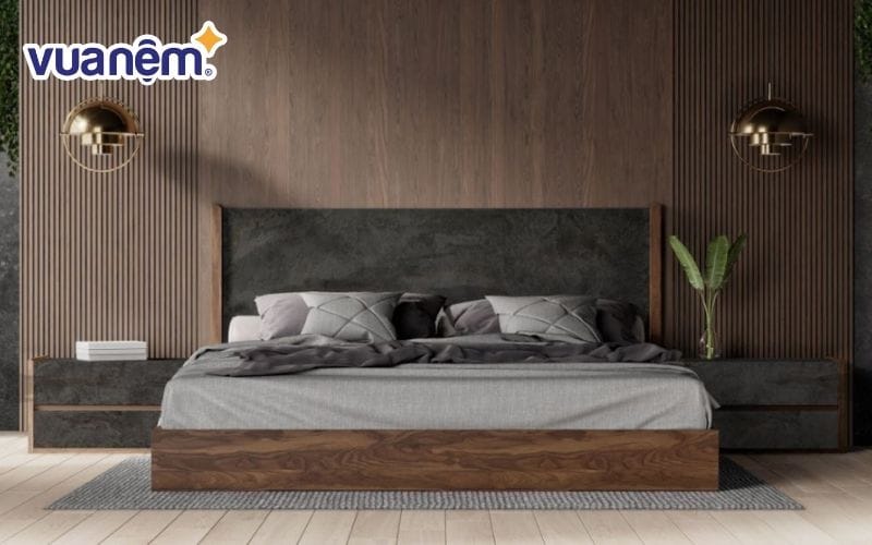 Giường ngủ gỗ óc chó theo phong cách sang trọng