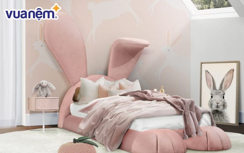 Giường ngủ công chúa cho bé gái hình tai thỏ