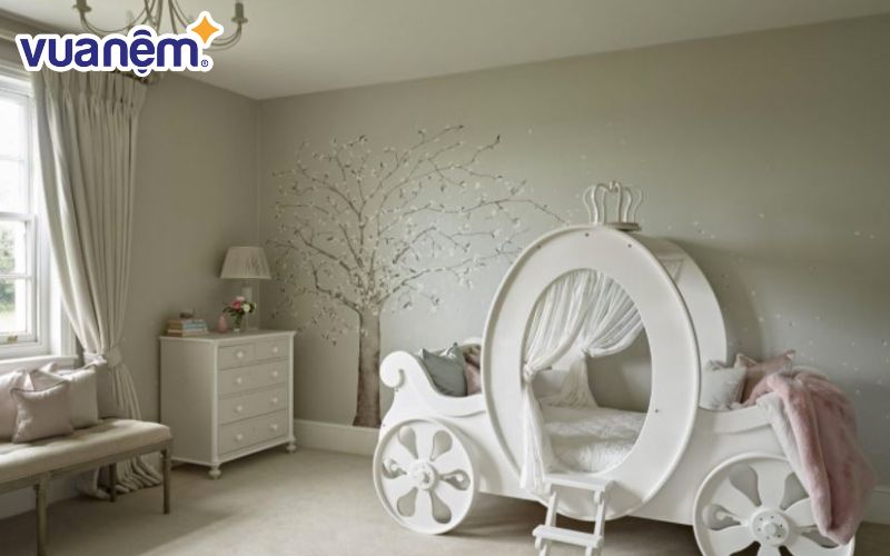 Giường ngủ công chúa cho bé gái hình xe ngựa