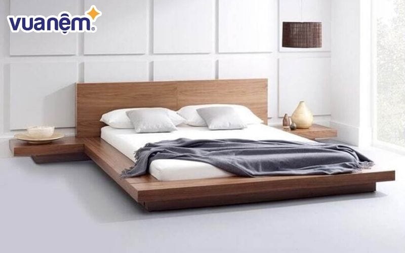Giường ngủ gỗ thiết kế chân khối