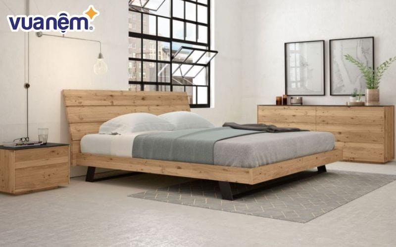 Giường ngủ gỗ dổi kiểu Nhật