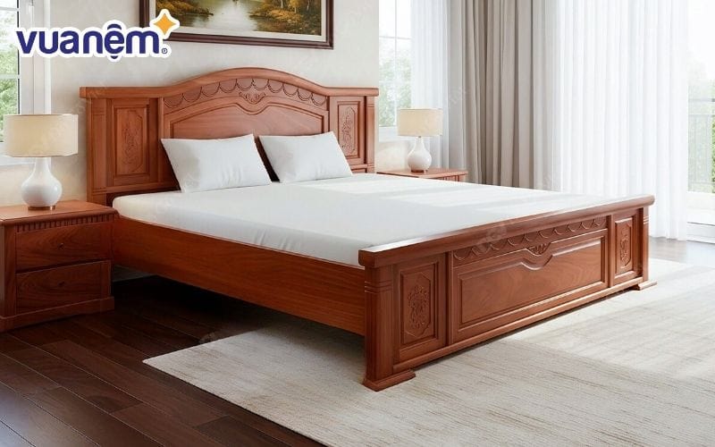 Các mẫu giường gỗ Hương cao cấp thường được chú trọng vào chất lượng gia công và độ hoàn thiện.