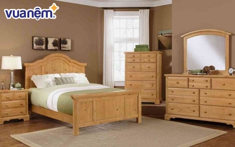 Giá giường ngủ gỗ pơ mu phụ thuộc vào nhiều yếu tố 