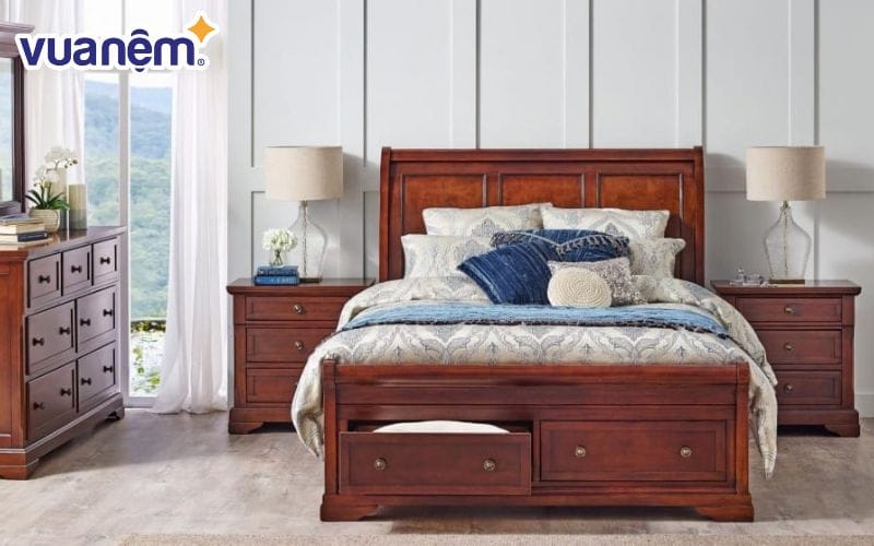 Mẫu giường gỗ Tràm đa năng 