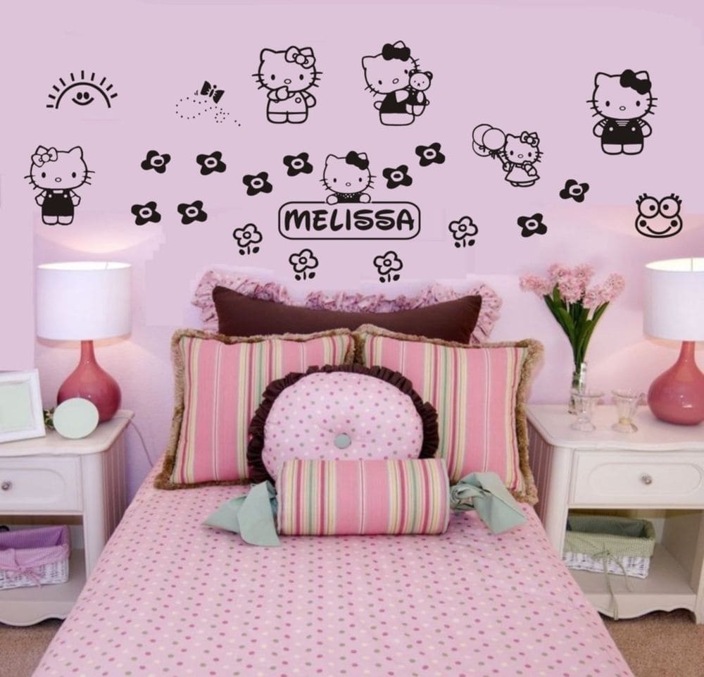 giấy dán tường hello kitty