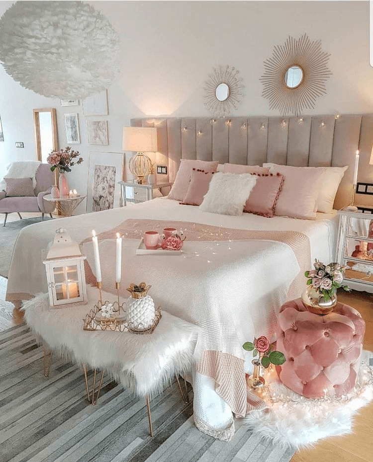 Mẫu phòng ngủ màu hồng