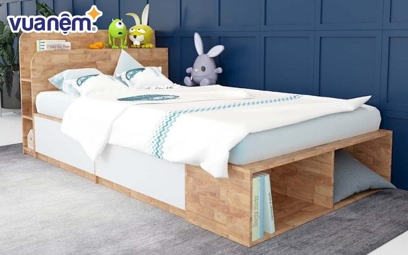 Giường ngủ gỗ cao su có hộc chứa đồ
