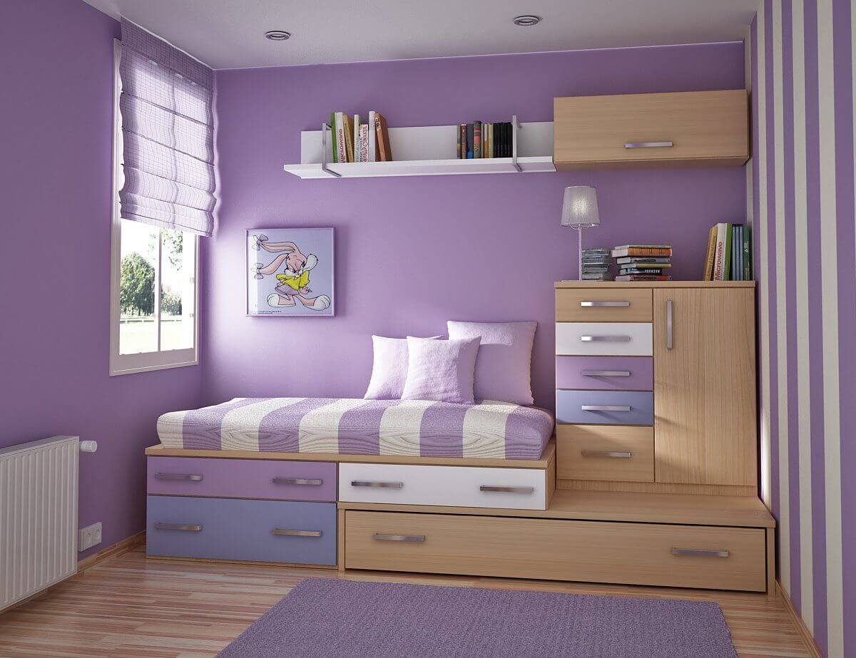 Bật mí các mẹo trang trí phòng ngủ màu tím cực xinh xắn và cuốn ...