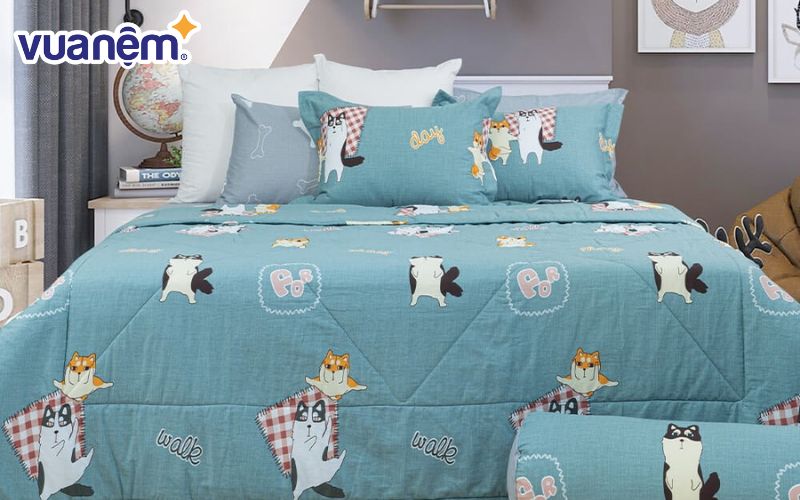 Bộ Ga chun Hanvico Merry cotton chất lượng với thiết kế ấn tượng, đẹp mắt