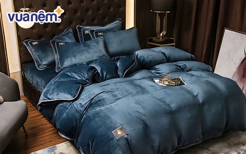 Bộ ga gối chăn nỉ nhung nâng tầm không gian phòng ngủ