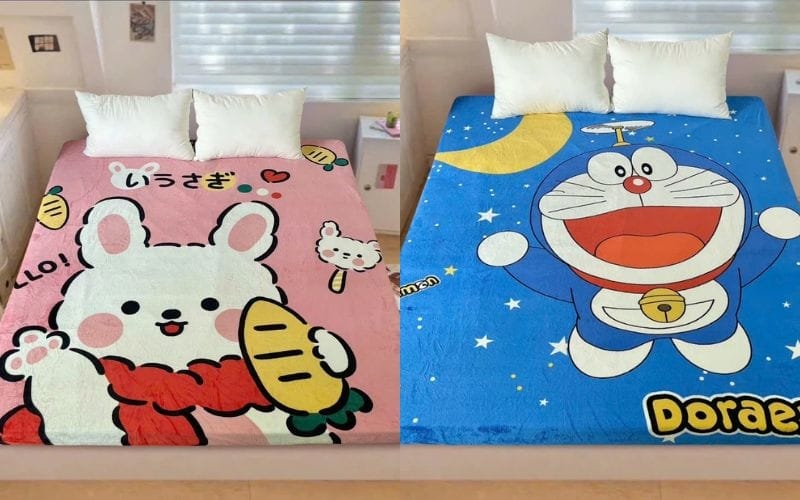 Mẫu ga giường nỉ nhung được trẻ em yêu thích