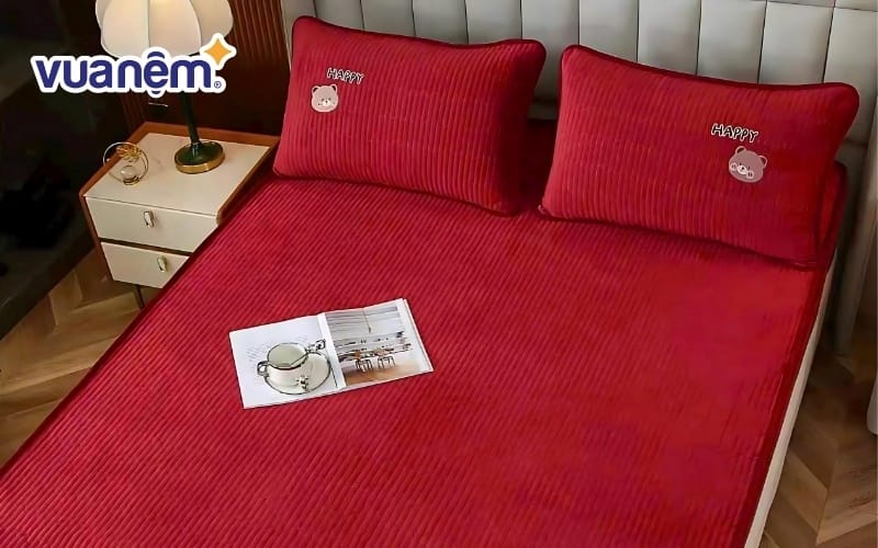 Ga giường nỉ nhung mang lại cảm giác vô cùng dễ chịu và êm ái