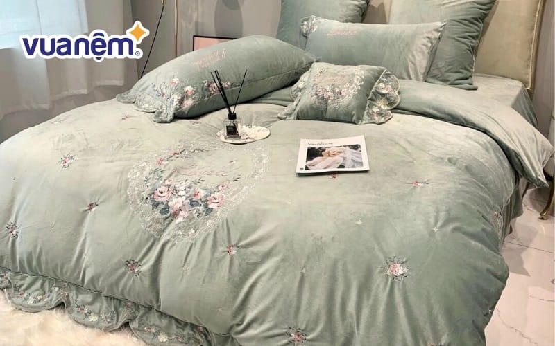 Sản phẩm chăn ga nỉ nhung tương đối bền