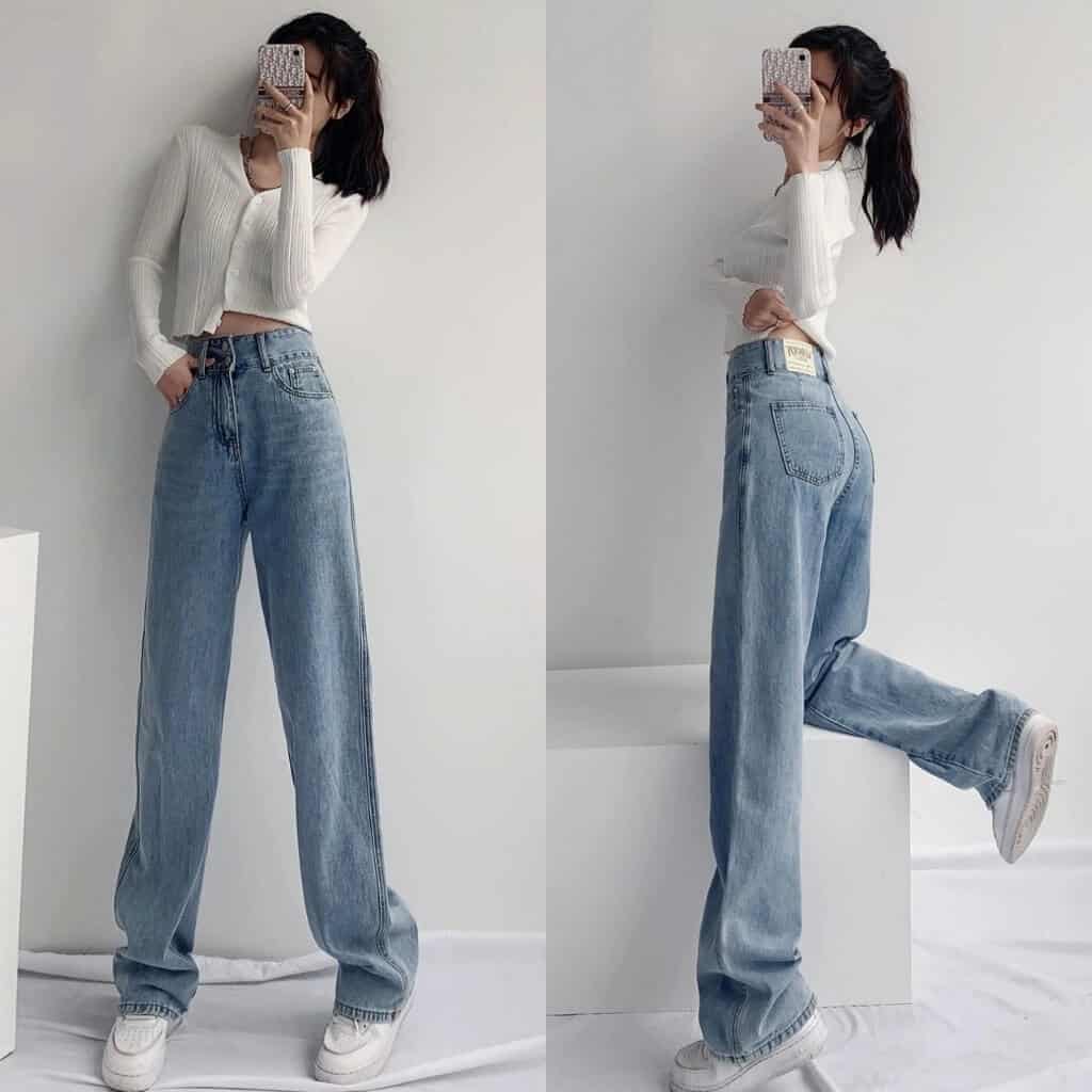 phối đồ nữ cá tính với áo croptop quần cạp cao