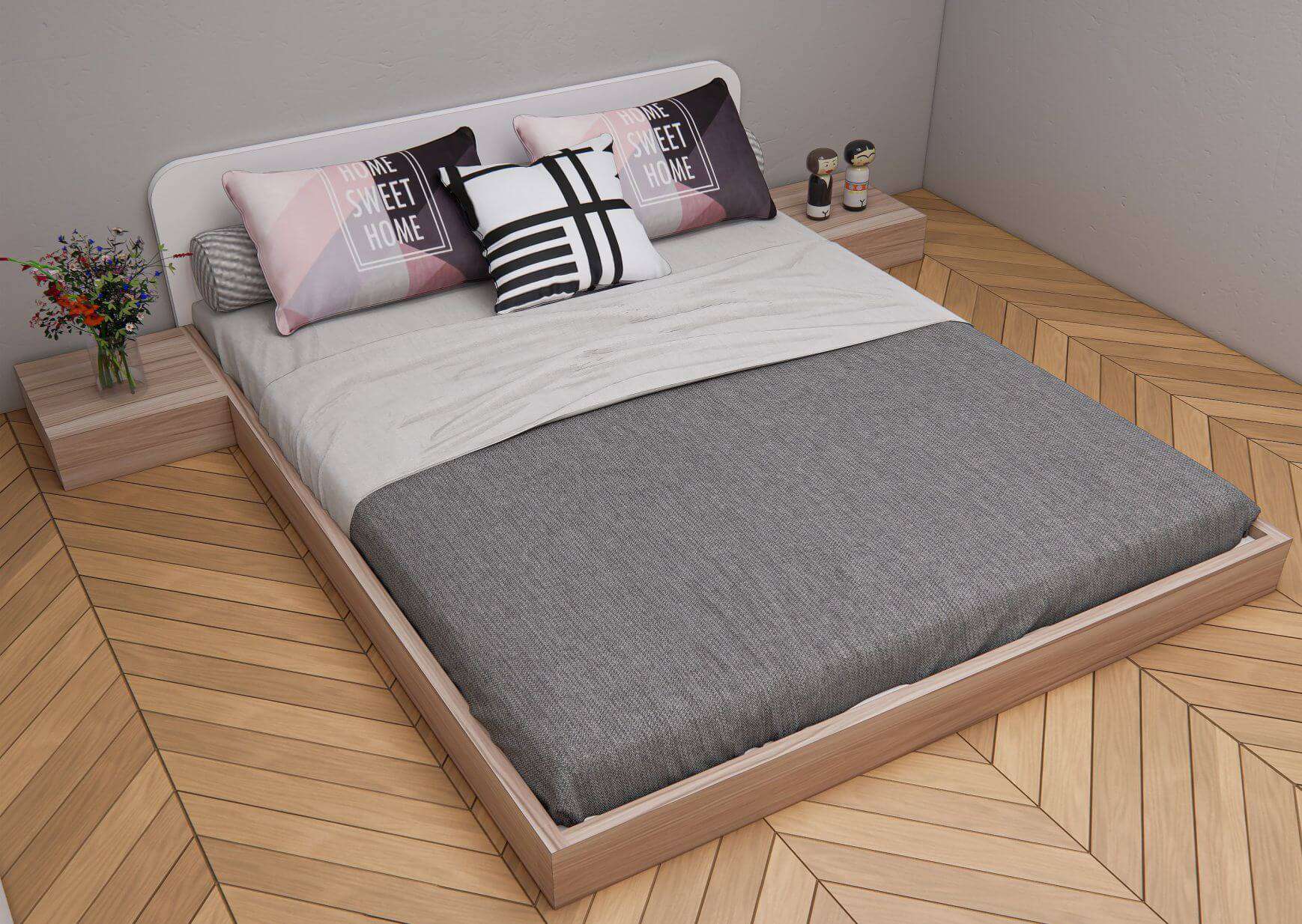 Giường bệt được làm từ gỗ xoan đào