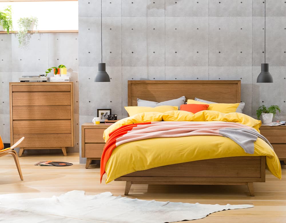 giường ngủ gỗ sồi mỹ hiện đại