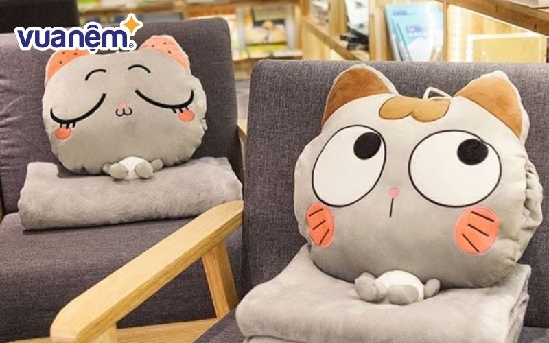 Mẫu gối mền 3 trong 1 form tròn thú bông 5