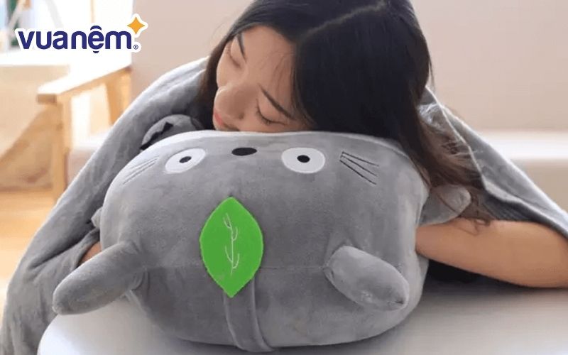 Mẫu gối chăn mền 3 trong 1 form tròn thú bông 7