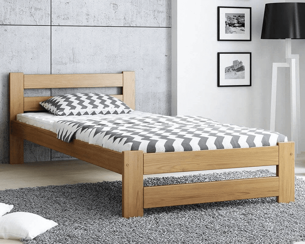 Giường ngủ chân cao làm từ gỗ tự nhiên