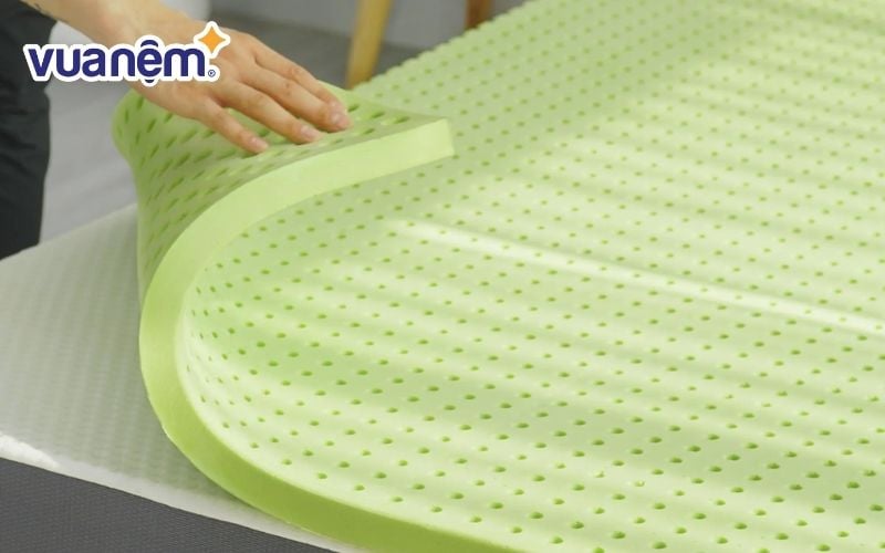 Topper nệm cao su thiên nhiên lưu thông khí tốt