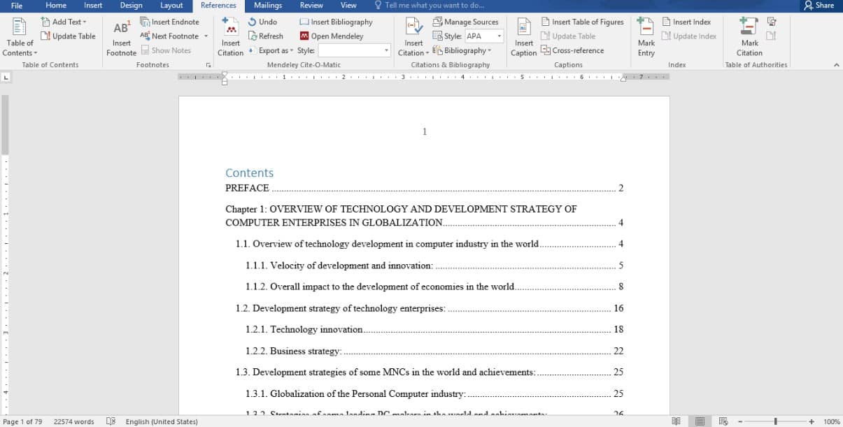 cách làm mục lục tự đông trong word 2016