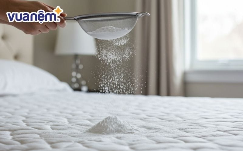 Baking soda là lựa chọn xử lý vết ướt trên nệm thông dụng