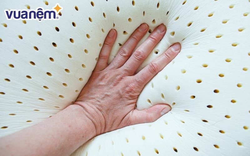 Nệm cao su được biết đến với độ đàn hồi tuyệt vời và tuổi thọ cao.