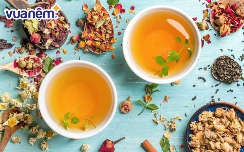 Bạn có thể thưởng thức một cốc trà thảo mộc hoặc trà hoa cúc để giúp cơ thể được thư giãn