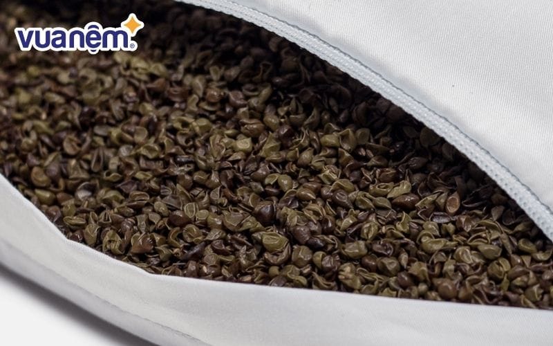 Nhồi gối vỏ đậu xanh cho bé