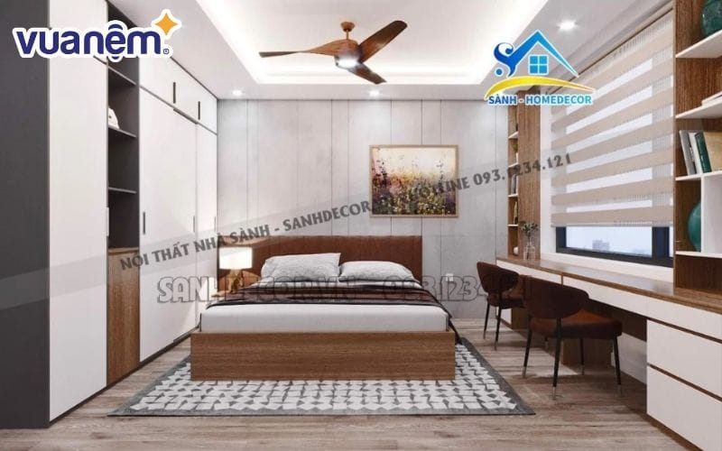 Mẫu giường gỗ tại Sành phù hợp với không gian trẻ trung, thanh lịch