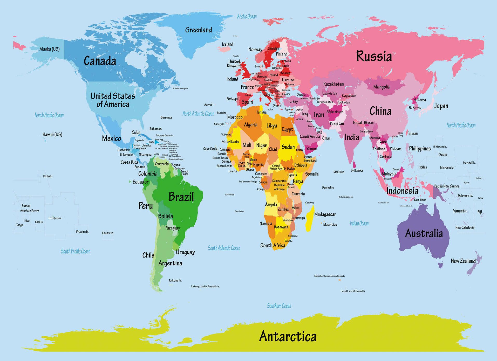 bản đồ các nước trên thế giới