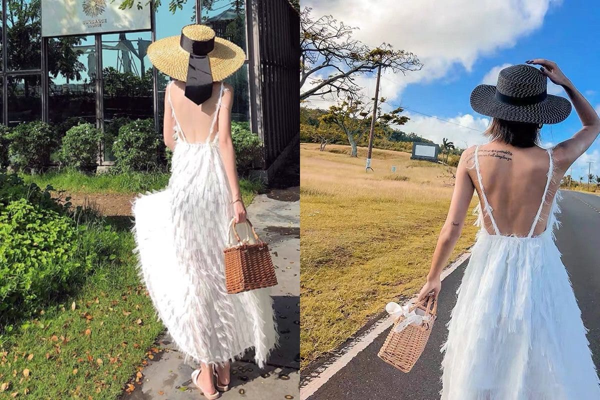4 mẫu váy trắng đi biển 2022 vào những ngày trời mát Bống Maxishop