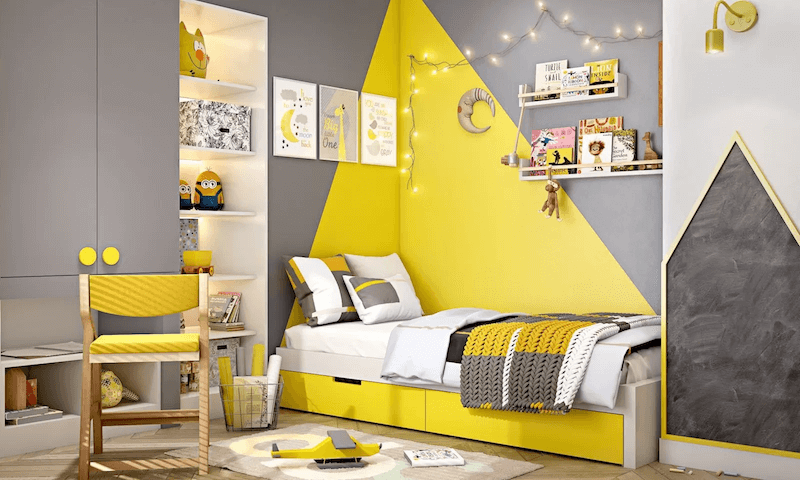 Phòng ngủ màu vàng giàu năng lượng cho người mệnh Thổ