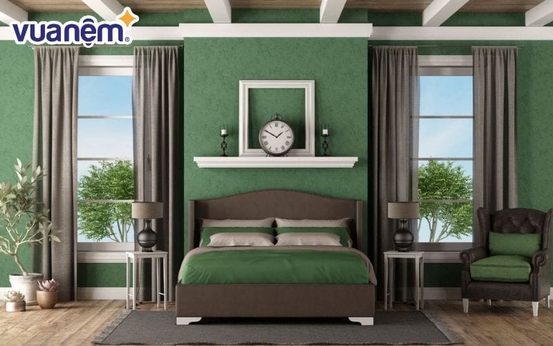 Chọn màu sơn phòng ngủ mệnh Mộc là xanh lá cây