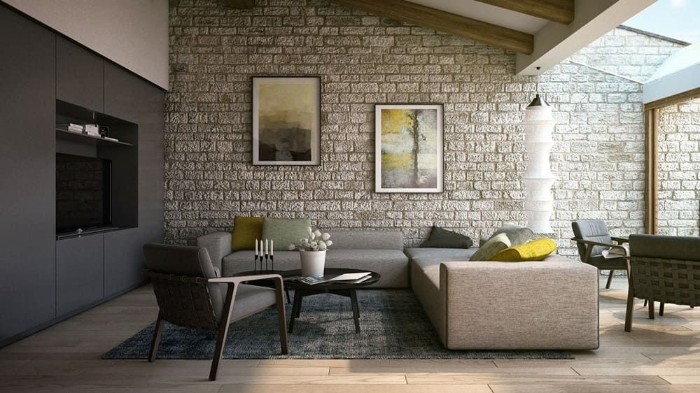 Phong cách của gạch ốp tường phòng khách