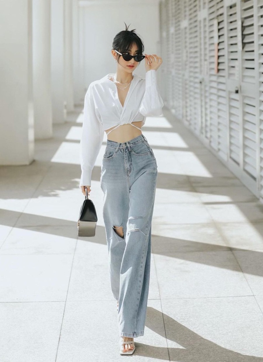 Áo sơ mi croptop thích hợp để đi bả quẩy 