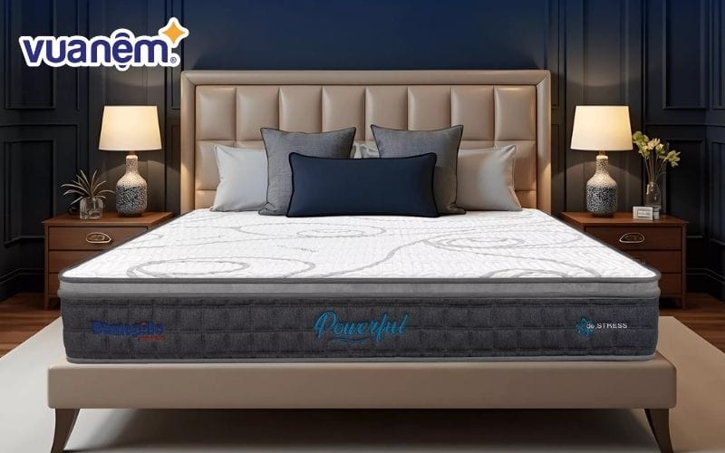 Nệm lò xo Dunlopillo de.Stress Powerful túi độc lập 3 vùng nâng đỡ tốt